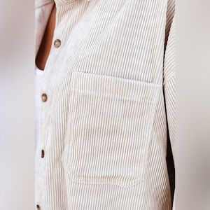 🍁Cream Corduroy Button Down🍁